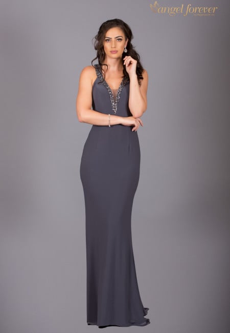 Angel Forever Jersey Fitted Prom Dress / Evening Dress
